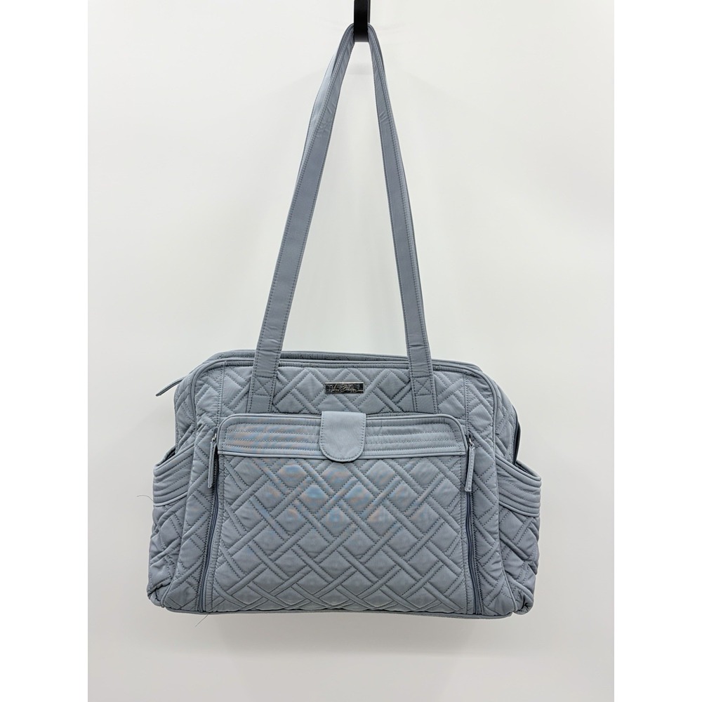 Vera Bradley Quilted Stroll Around Diaper Baby Shoulder Bag in Solid Gray $165